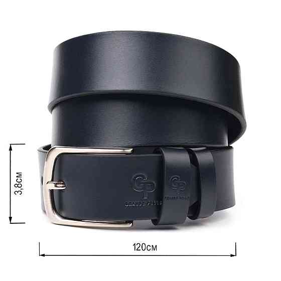 Превосходный ремень для мужчин из натуральной кожи Grande Pelle 21469 Синий Киев