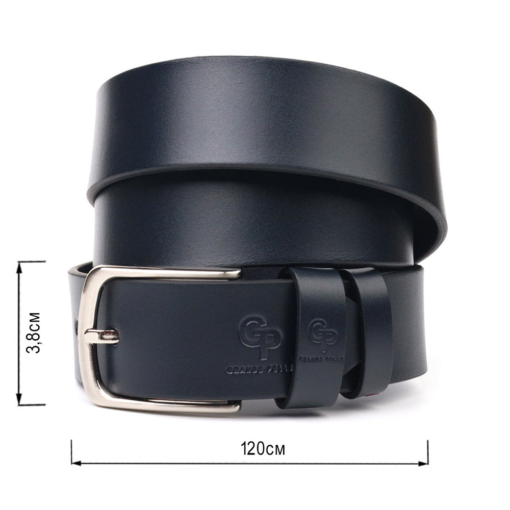 Превосходный ремень для мужчин из натуральной кожи Grande Pelle 21469 Синий Киев - изображение 3