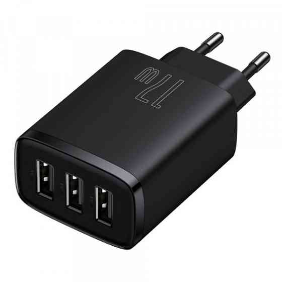 Зарядний пристрій 3xUSB 17W (USB-A) чорний Baseus (CCXJ020101) Київ