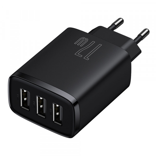 Зарядний пристрій 3xUSB 17W (USB-A) чорний Baseus (CCXJ020101) Київ - фото 4