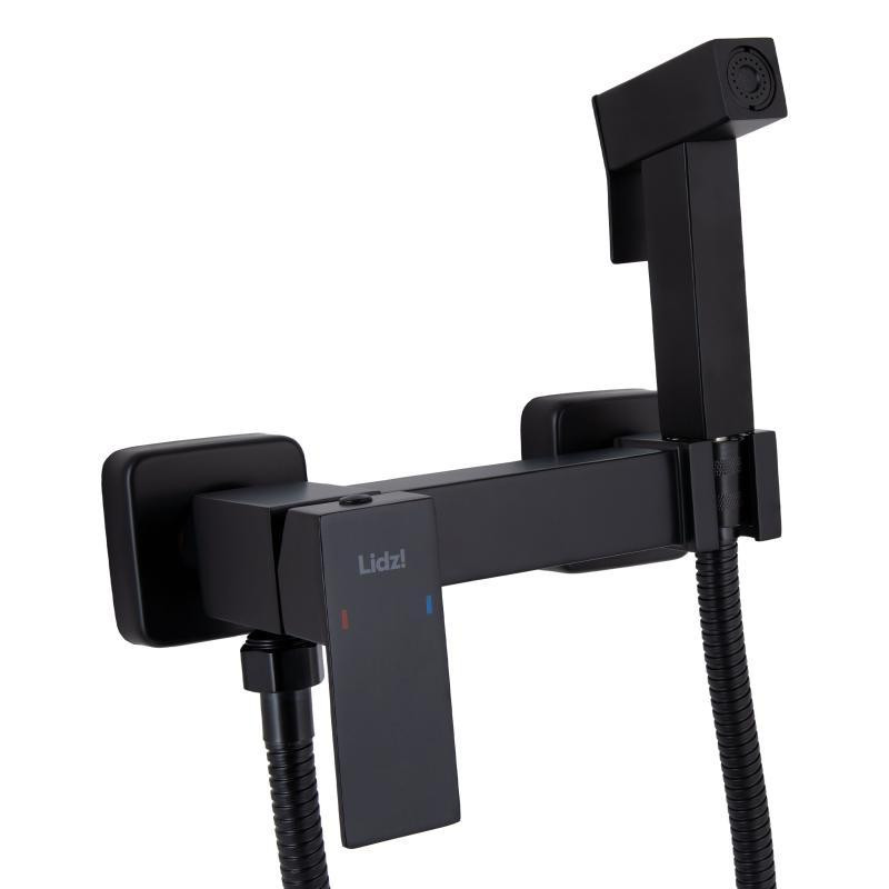 Гигиенический душ прямоугольной формы из нержавеющей стали Lidz Kubis 110 Black черный Харьков - изображение 3