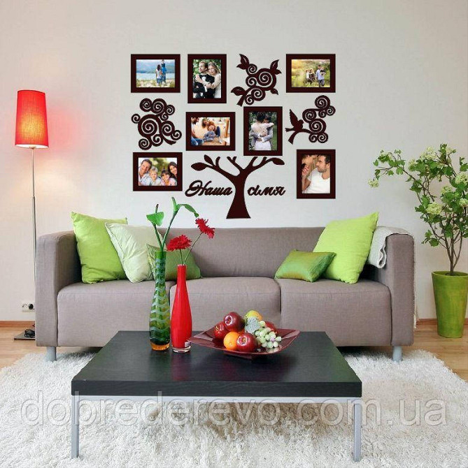 🌳Родовое дерево наша семья 150х100, дерево наша семья  на 7 фото рамок📷 Вижница - изображение 2