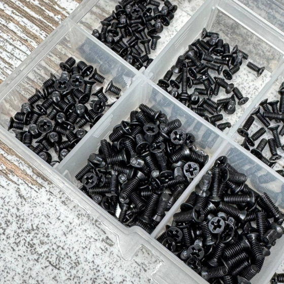 Винты микровинты потайные для ноутбуков M2 M2.5 M3 набор 500шт крепеж Киев