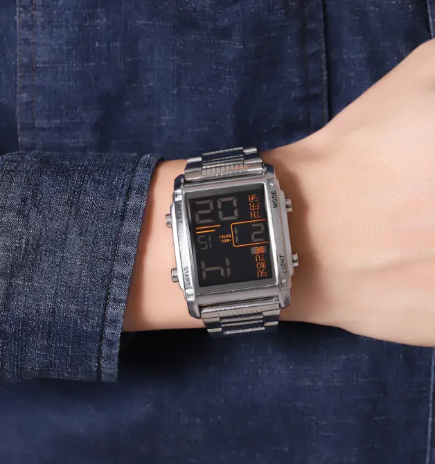 Чоловічий наручний годинник Skmei 2206 (Сріблястий з чорним циферблатом) Вінниця - фото 6