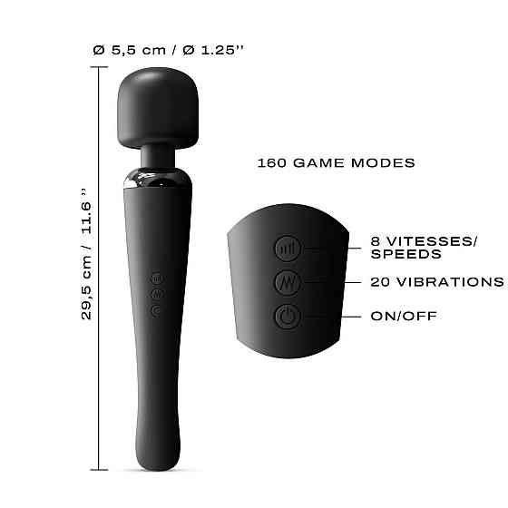 Мощный вибромассажер Dorcel Megawand Black перезаряжаемый, 160 режимов Sex Aura Киев