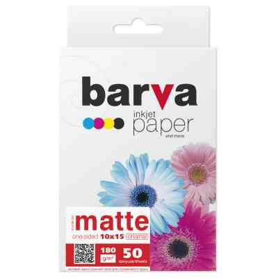 Фотобумага Barva 10x15, 80 g/m2, matt, 50арк (A180-254) Винница