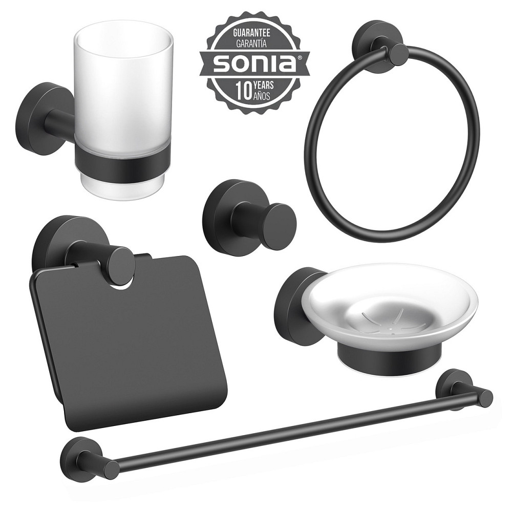 Набор аксессуаров для ванной SONIA ASTRAL KIT BLACK ( 6 предметов) 185214 (000026850) Киев - изображение 1