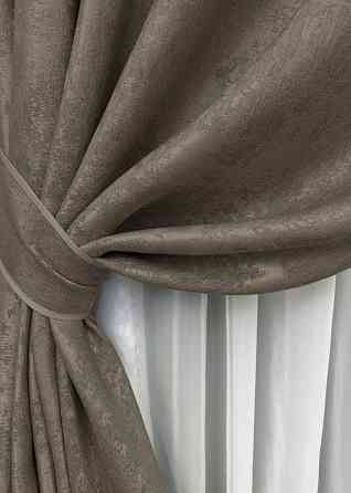 Комплект штор на люверсах VR-Textil Жаккард Sultan XO № 1486ш какао 150х250 см 2 шт (37-0251) Киев