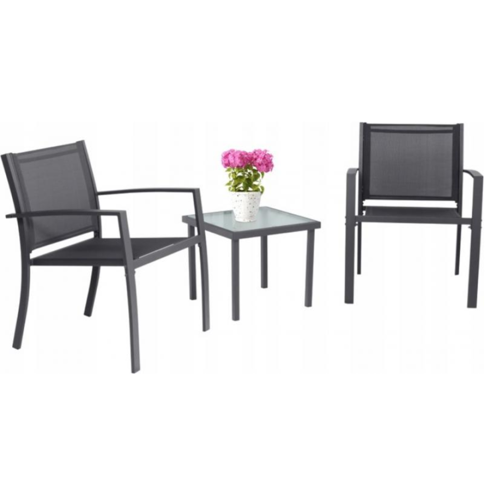 Комплект садових меблів Chomik GARDEN LINE ORLANDO стіл та 2 стільці темно-сірий Киев - изображение 3