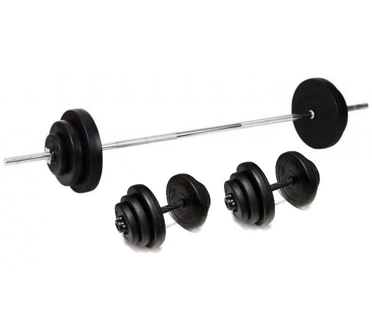 Штанга 110 кг пряма фіксована складальна + Гантелі 2 * 21 кг розбірні комплект набір для дому Київ - фото 2