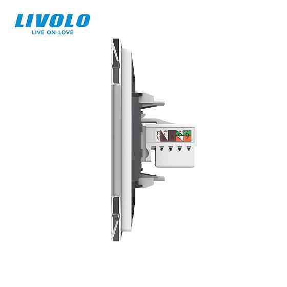 LIVOLO Розетка комп'ютерна RJ-45 і ТБ розетка Livolo білий скло (VL-C791VC-11) Коломия