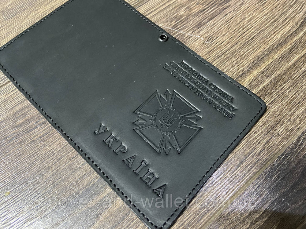 Обложка на удостоверение ДССЗ (державна служба спеціального зв'язку) из винтажной кожи Crazy Horse Київ - фото 2
