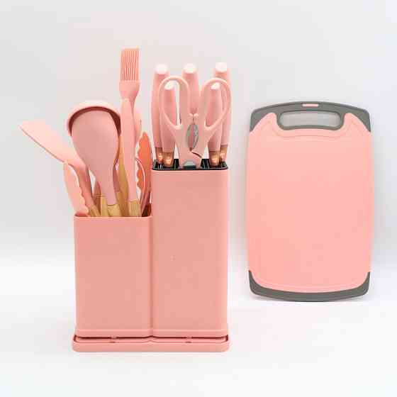 Набір кухонного приладдя, 19 предметів Kitchen Set, Рожевий / Набір приладів для кухні / Набір для кухні Київ