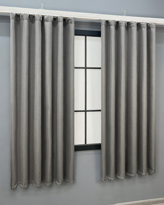 Комплект коротких штор VR-Textil Рогожка TERRA LUXE № 1862ш Сірий 130х170 см 2 шт (35-0432) Київ - фото 11