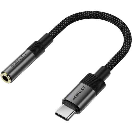 Перехідник USB-C --> 3.5 mm 15cm audio converter J12 Acefast black Вінниця
