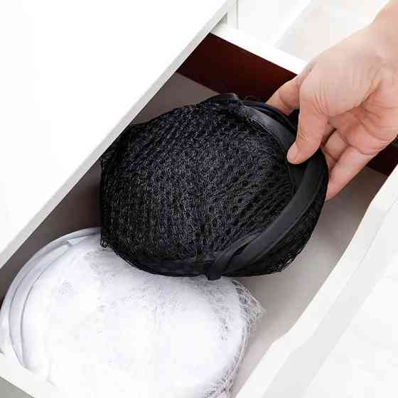 Корзина для белья,органайзер в ванную комнату для вещей складной,мешок-сетка для одежды черный 31х31х51 см Каменец-Подольский