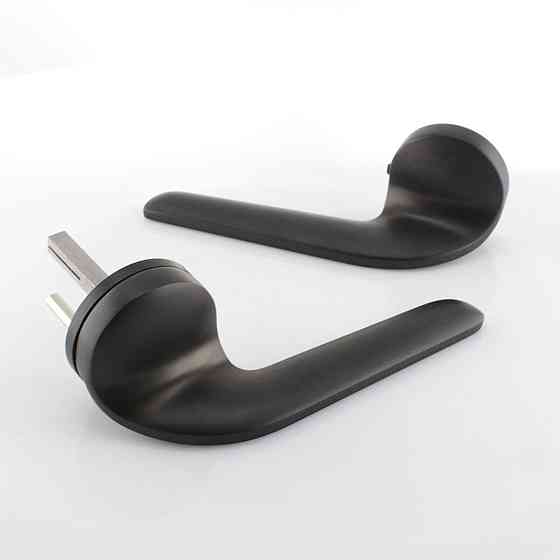 Дверна ручка на розеті M&T Down 147346 TIN-K титан/чорний матовий R ф/з Київ