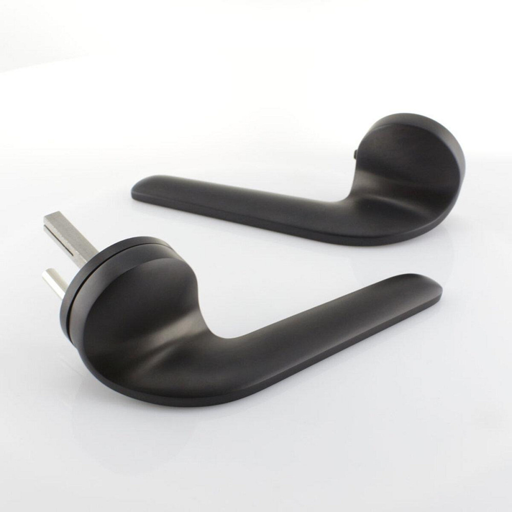 Дверна ручка на розеті M&T Down 147346 TIN-K титан/чорний матовий R ф/з Київ - фото 3