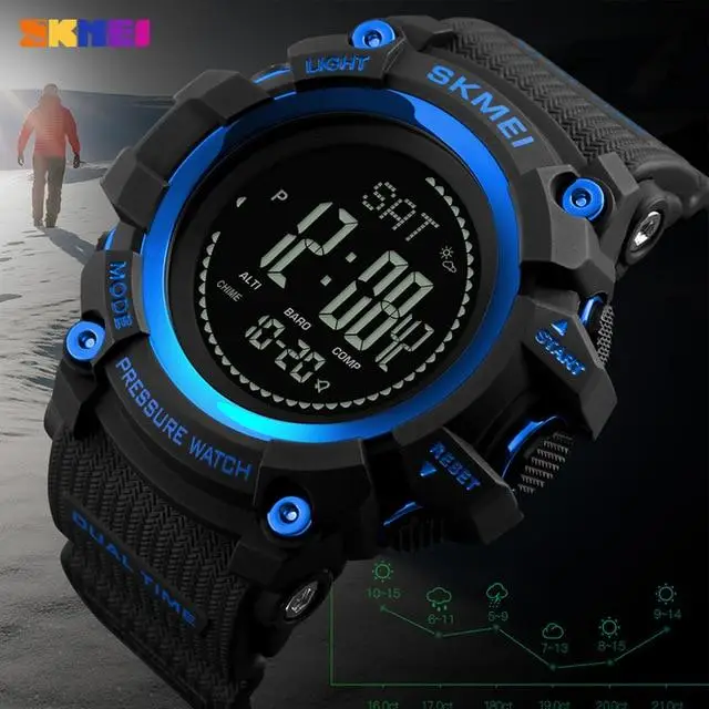 Розумний Годинник Skmei Processor з Шагомером і Барометром Синій Вінниця - фото 5