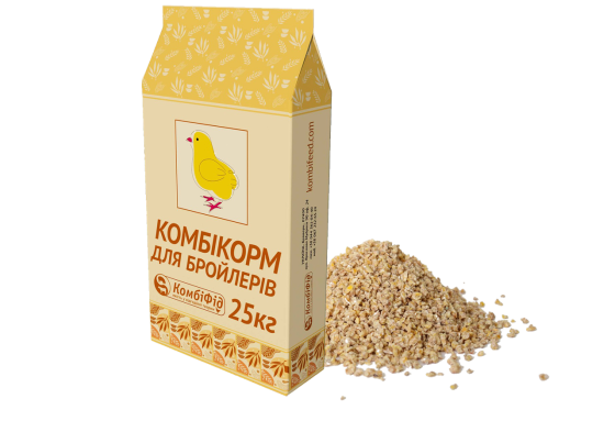 Готовий комбікорм Комбі лаєр 100% для бройлерів від 15 до 30 днів 25 кг, КомбіФід Вінниця
