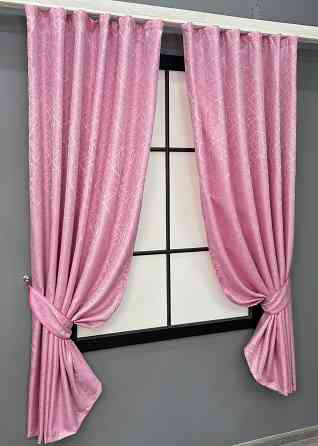 Комплект коротких штор VR-Textil Жакард Савана № 519ш Рожевий 130х170 см 2 шт (35-0419) Київ
