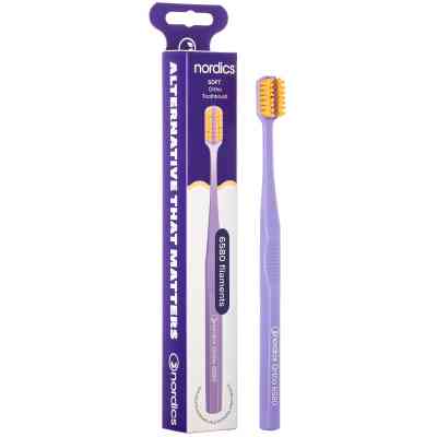 Зубна щітка Nordics 6580 Ortho Soft Purple/Orange Ортодонтична (3800501908020) Вінниця