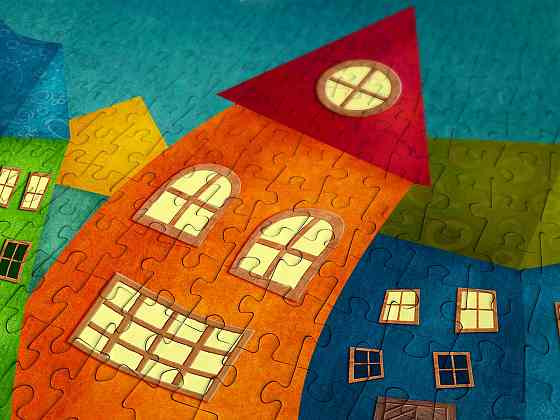 Пазл Фантастичні різнокольорові будинки - Fantasy Colorful Houses (Enjoy-1952) Киев