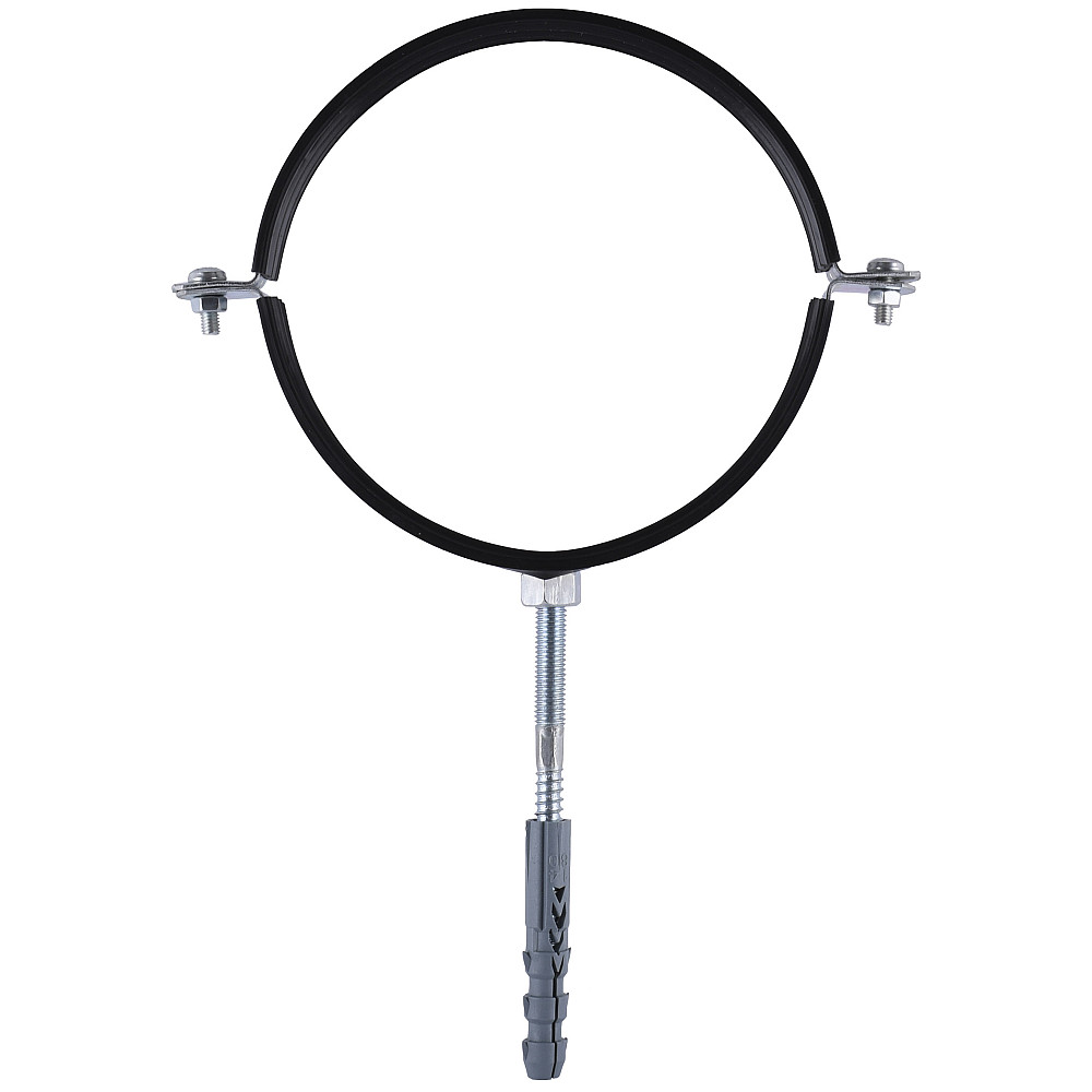 Хомут трубний SOLOMON  (комплект)  6″, 158-168мм  з гвинтом 10х120 та дюбелем Тернопіль - фото 1