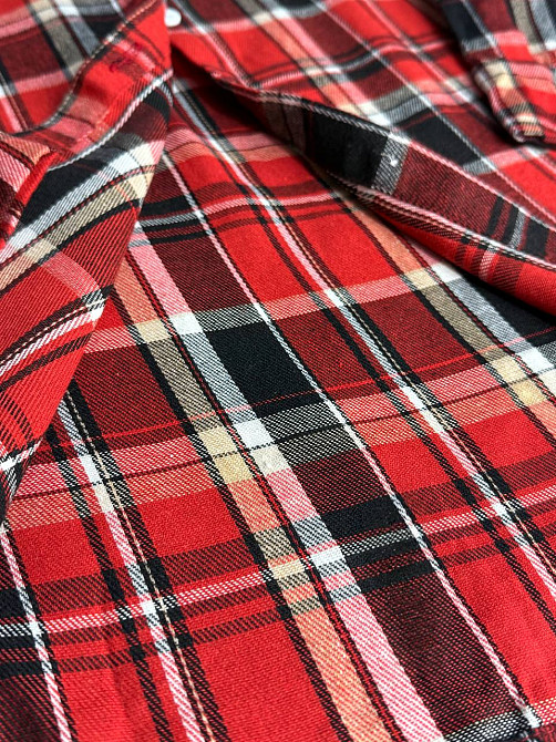 Рубашка женская Baoyu 225-1 в клетку оверсайз фланель, красный, one size Киев - изображение 5