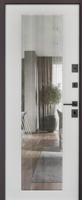 Входные двери с зеркалом Abwehr Megapolis Kale Mira 549/544 Смоки софт + Белый супермат 860*2050 мм Киев - изображение 2