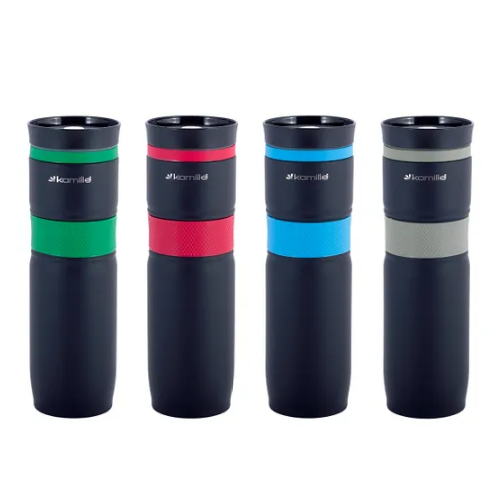 Термочашка 900мл з TPR вставкою нержавіюча сталь (мікс) KAMILLE 2068 Житомир