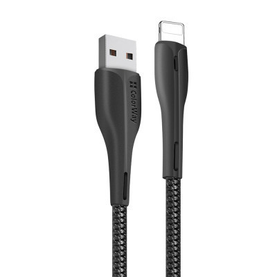 Дата кабель USB 2.0 AM to Lightning 1.0m led black ColorWay (CW-CBUL034-BK) Винница - изображение 2