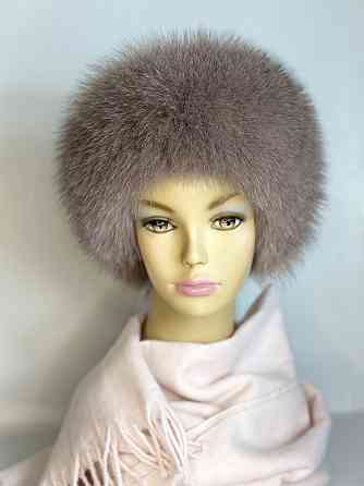 Хутряна пов'язка на голову жіноча із песця Бежевий Харків