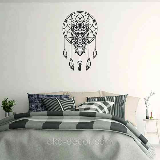 Декоративне настінне Панно «Ловець снів» Декор на стіну 110*65 см, Чорний Київ