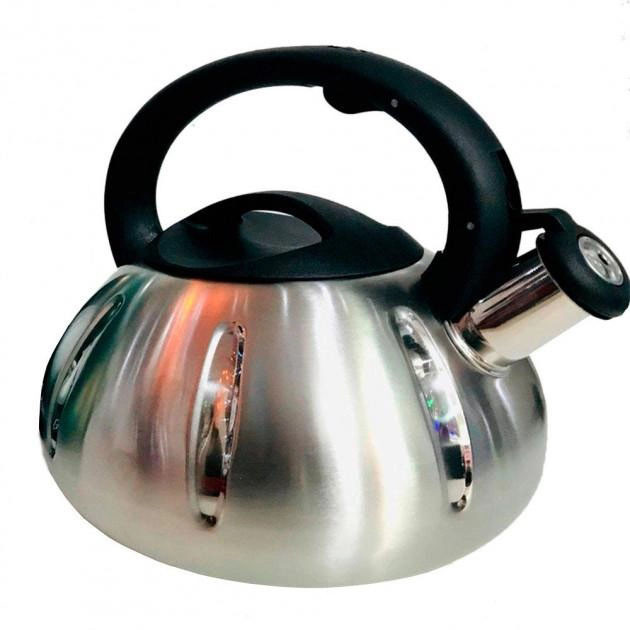Чайник 3 л зі свистком, Стильний чайник з нержавіючої сталі зі свистком Сучасний SA-77 Івано-Франківськ - фото 1