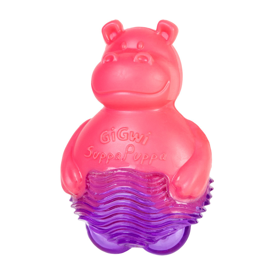 Іграшка для собак Бегемотик з пищалкою, рожевий GiGwi Suppa Puppa, гума, 9 см Коломыя - изображение 1
