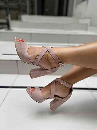 Nivelle Босоніжки жіночі пудрові замшеві NIVELLE 1815/9510-9544 на підборах, натуральна замша р Коломия