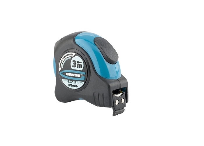 Рулетка "Schlagfest", 3 м x 19 мм, магн. обріз зачіп, двохстороння. шкала, нейлон покр. автоматично Полтава - фото 1