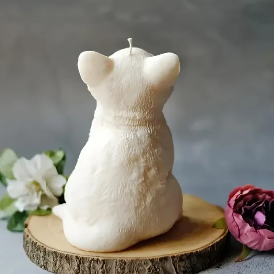 Силиконовая форма-молд для свечи «Котик сидячий» 9×7,4×7 см – термостойкий силикон Киев