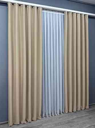 Комплект готових штор VR-Textil Bagema Rvs № 1545ш Бежевий 150х270 см 2 шт (33-0417) Київ