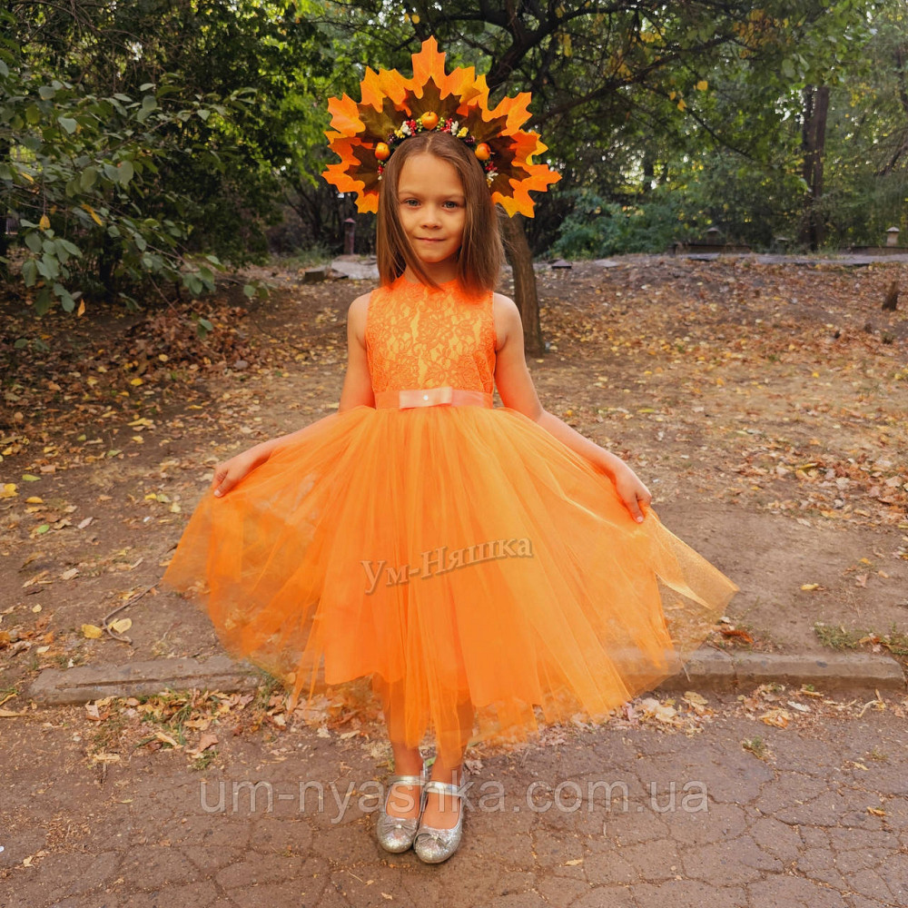 Оранжевое платье Лисичка Белочка Мандаринка Апельсинка Морковка Осень Кривой Рог - изображение 4