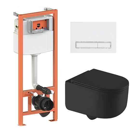 Готовое решение Qtap для ванной комнаты: подвесной унитаз Taurus Ultra Quiet 490x360x380 + комплект инсталляции Nest 4 в 1 Киев