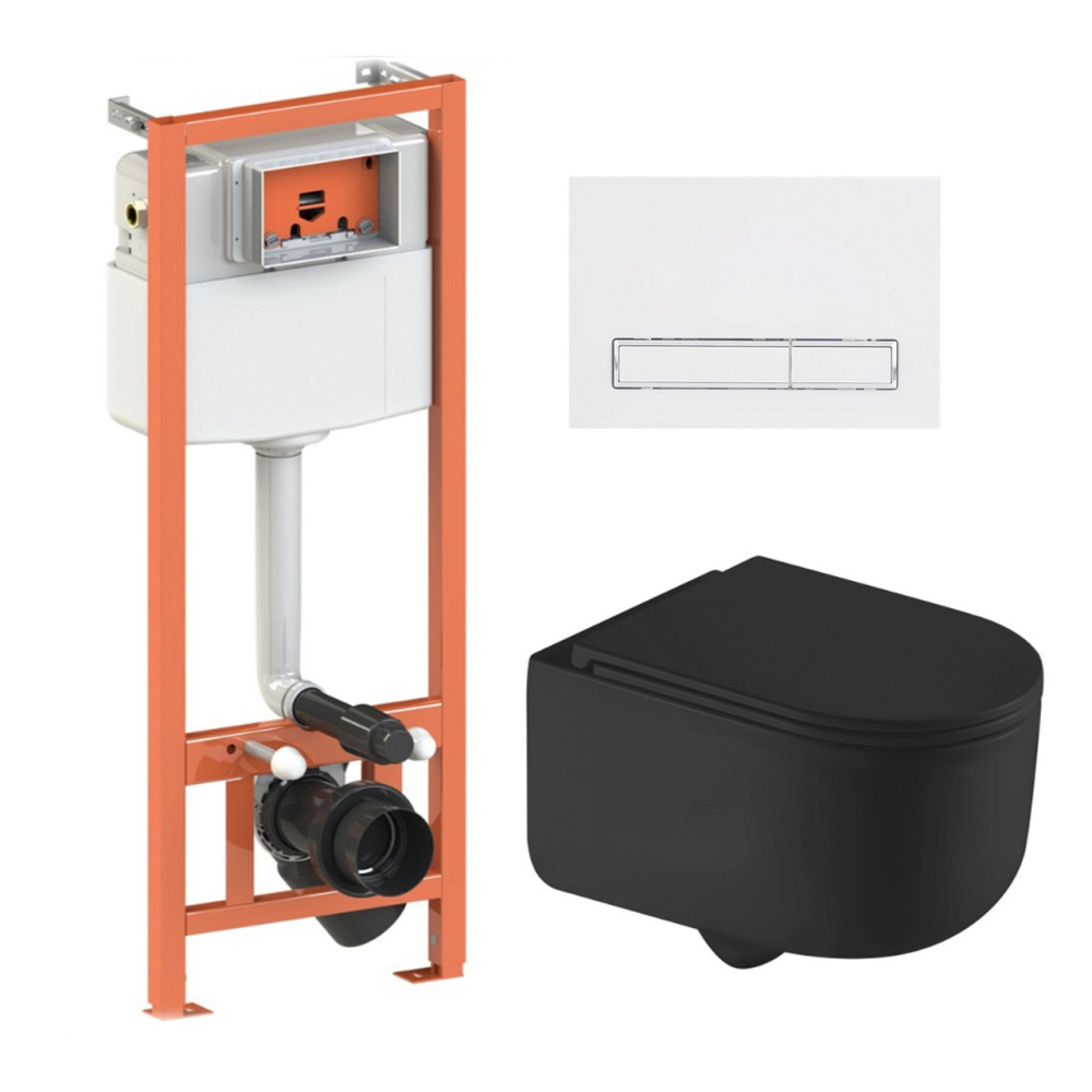 Готовое решение Qtap для ванной комнаты: подвесной унитаз Taurus Ultra Quiet 490x360x380 + комплект инсталляции Nest 4 в 1 Киев - изображение 1