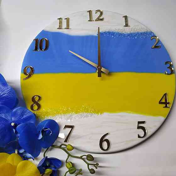 Часы настенные 40 см из эпоксидной смолы ручной работы Днепр