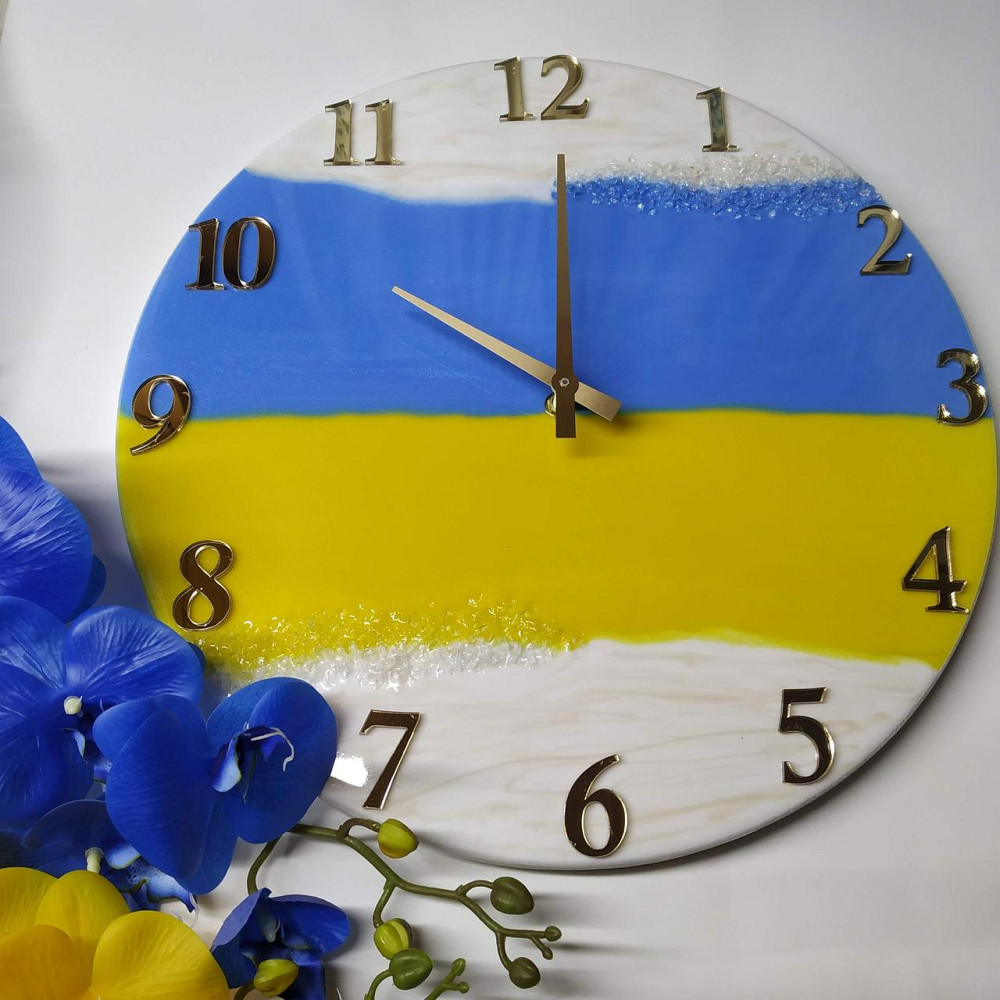 Настіний годинник з епоксидної смоли ручної роботи Дніпро - фото 1
