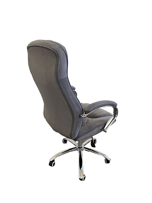 Офисное кресло руководителя Tehforward Lambo Velur хром Anyfix Серый Киев - изображение 3
