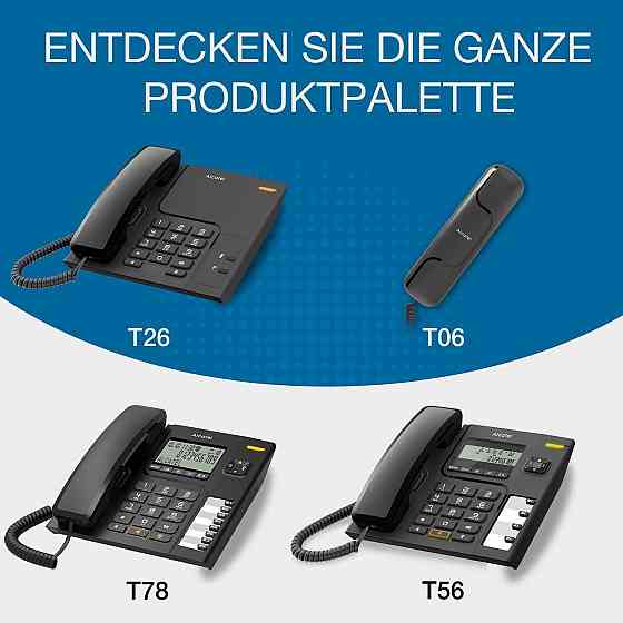 Стационарный проводной телефон Alcatel Temporis T56 цифровой дисплей громкая связь кнопочный черный для дома и Киев