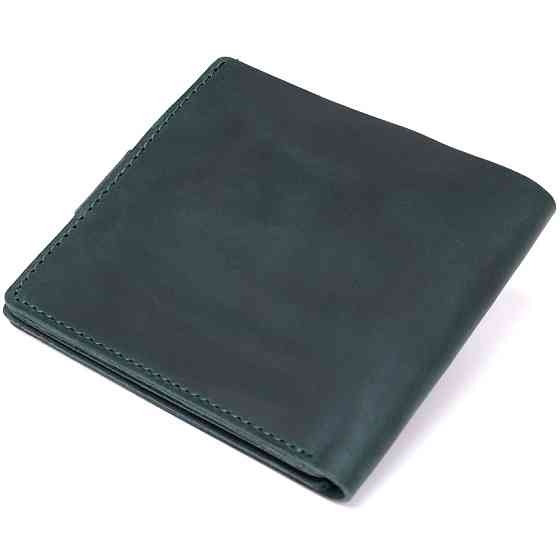 Винтажное кожаное портмоне Shvigel 16435 Зеленый Киев