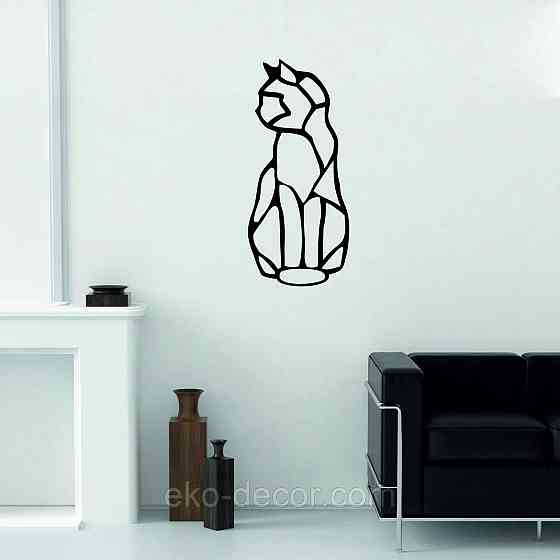 Декоративное настенное Панно «Кот» Декор на стену 110*48 см, Черный Киев