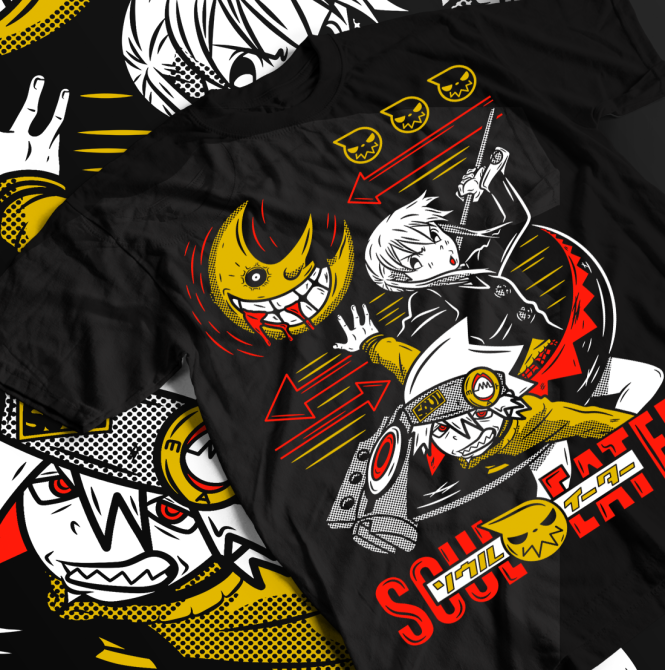 Футболка для хлопчика з аніме принтом Деатх Кід Соул Еатер оверсайз (зріст від 165 до 180) Чорний AnimeJ0758m Дніпро - фото 1